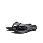 Men's Kona Leather Flip-Flop  |  Steel Grey/Black